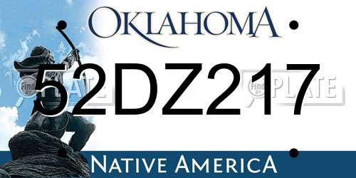52DZ217 Oklahoma License Plate