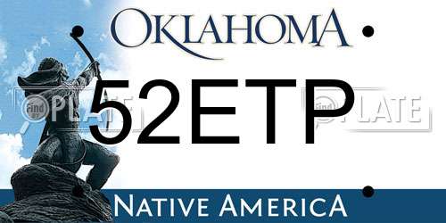 52ETP Oklahoma License Plate