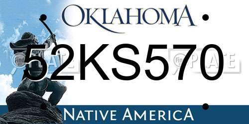52KS570 Oklahoma License Plate