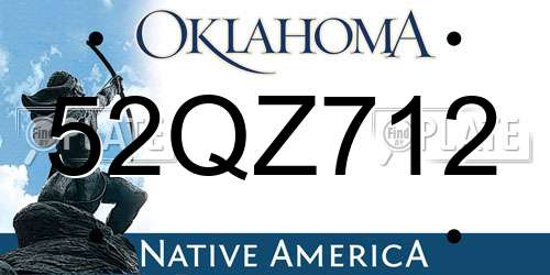52QZ712 Oklahoma License Plate