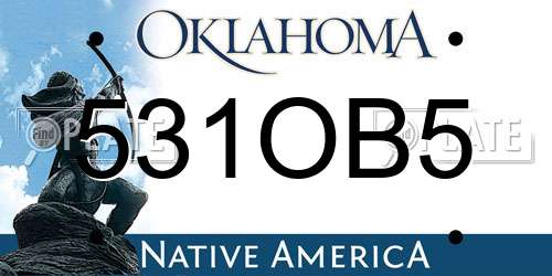 531OB5 Oklahoma License Plate