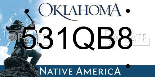 531QB8 Oklahoma License Plate