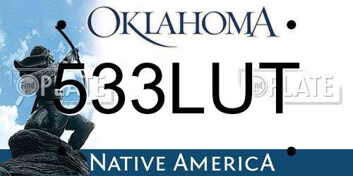 533LUT Oklahoma License Plate