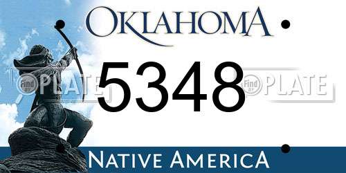 5348 Oklahoma License Plate