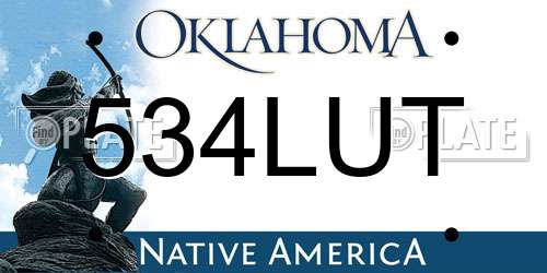 534LUT Oklahoma License Plate