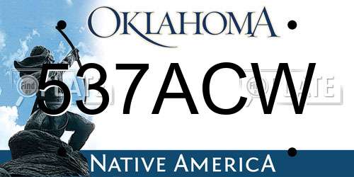 537ACW Oklahoma License Plate