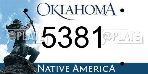 5381 Oklahoma License Plate