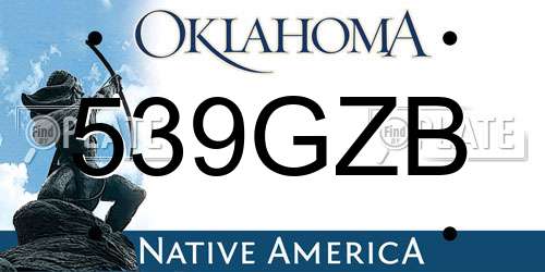 539GZB Oklahoma License Plate