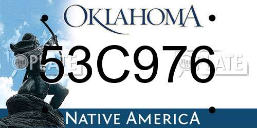 53C976 Oklahoma License Plate