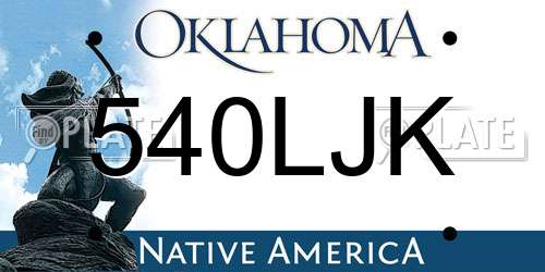 540LJK Oklahoma License Plate