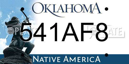 541AF8 Oklahoma License Plate