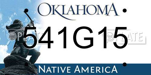 541G15 Oklahoma License Plate