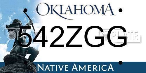 542ZGG Oklahoma License Plate