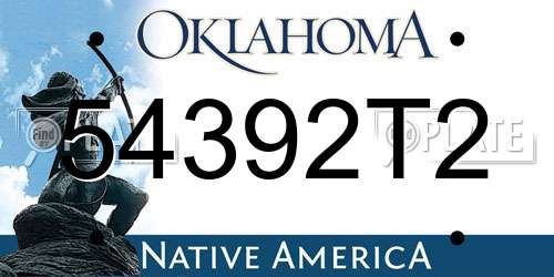 54392T2 Oklahoma License Plate