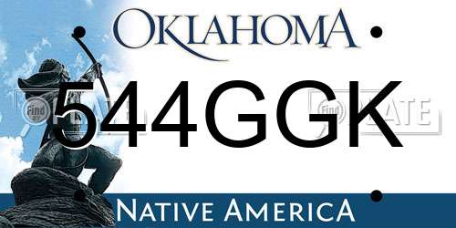544GGK Oklahoma License Plate
