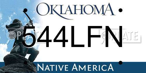 544LFN Oklahoma License Plate