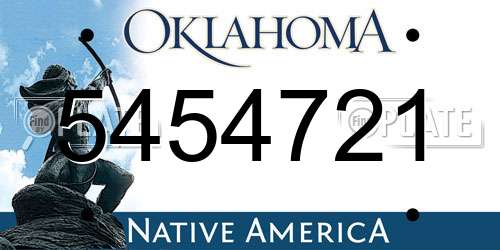 5454721 Oklahoma License Plate
