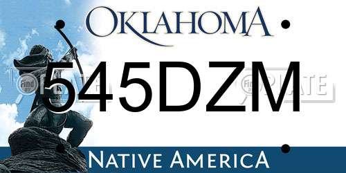 545DZM Oklahoma License Plate