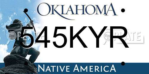 545KYR Oklahoma License Plate