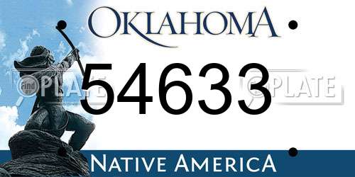 54633 Oklahoma License Plate
