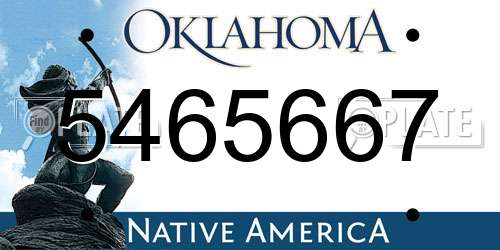 5465667 Oklahoma License Plate