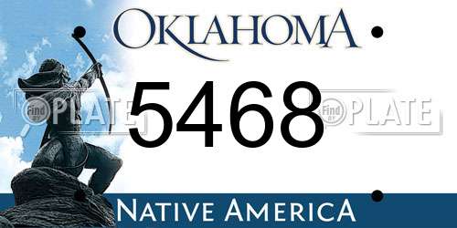 5468 Oklahoma License Plate