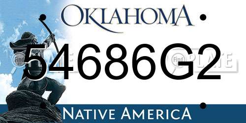 54686G2 Oklahoma License Plate
