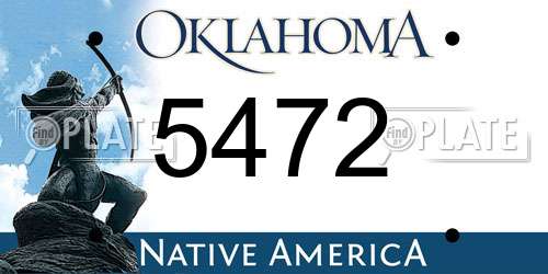 5472 Oklahoma License Plate
