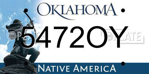 5472OY Oklahoma License Plate