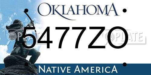 5477ZO Oklahoma License Plate