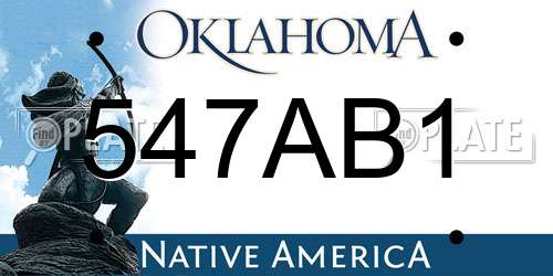 547AB1 Oklahoma License Plate