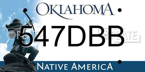 547DBB Oklahoma License Plate