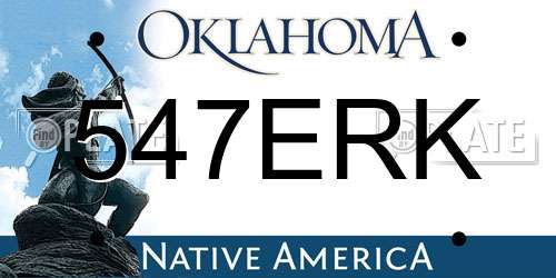 547ERK Oklahoma License Plate