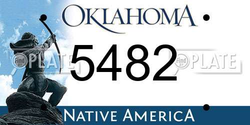 5482 Oklahoma License Plate