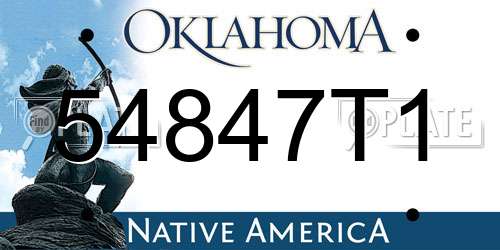 54847T1 Oklahoma License Plate