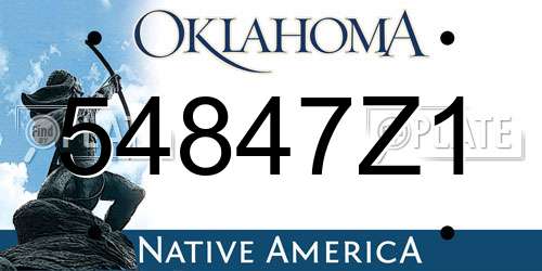 54847Z1 Oklahoma License Plate