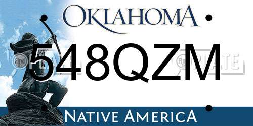 548QZM Oklahoma License Plate