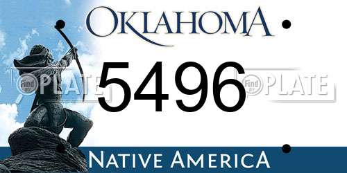 5496 Oklahoma License Plate