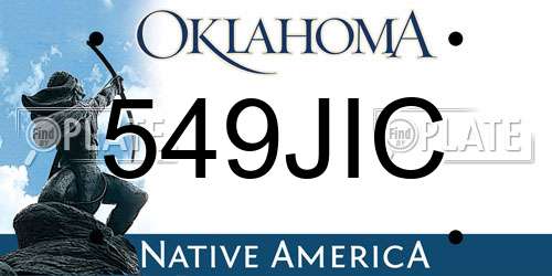 549JIC Oklahoma License Plate