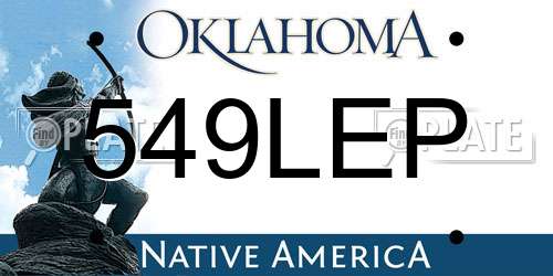 549LEP Oklahoma License Plate