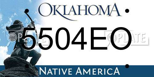 5504EO Oklahoma License Plate