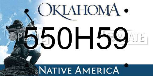 550H59 Oklahoma License Plate