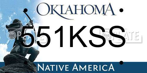551KSS Oklahoma License Plate