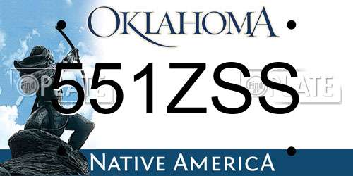 551ZSS Oklahoma License Plate