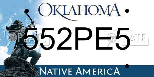 552PE5 Oklahoma License Plate