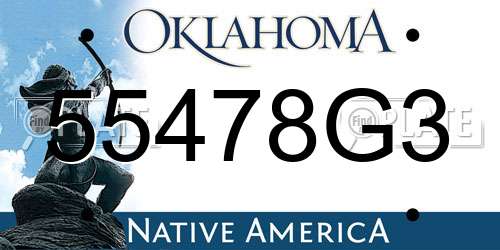 55478G3 Oklahoma License Plate