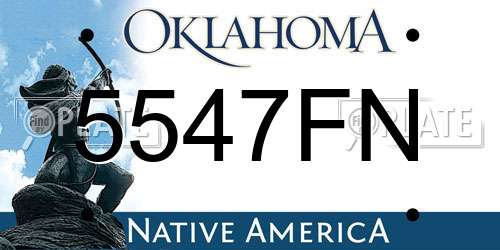 5547FN Oklahoma License Plate
