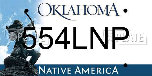 554LNP Oklahoma License Plate