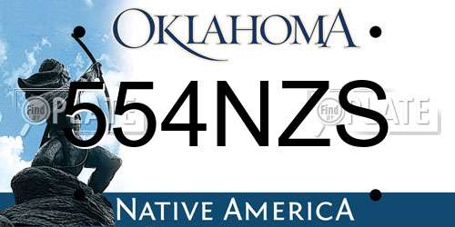 554NZS Oklahoma License Plate