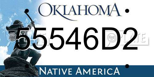 55546D2 Oklahoma License Plate